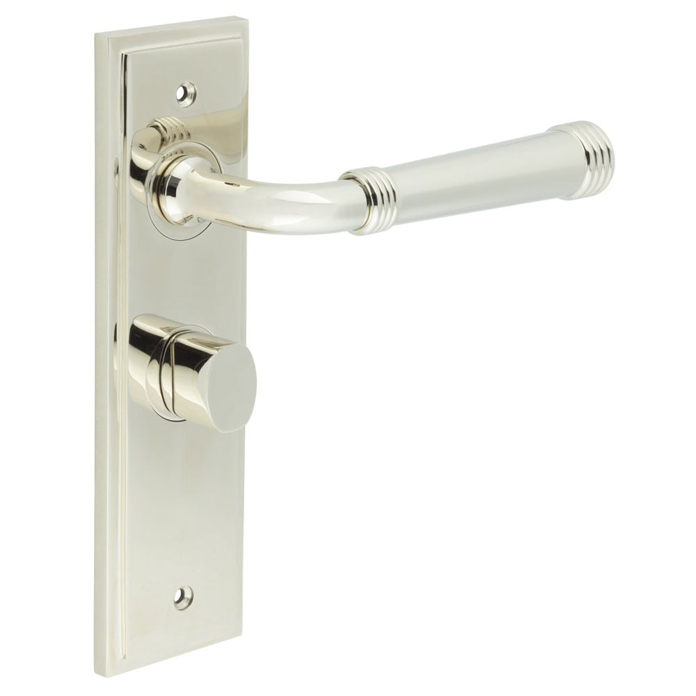 Burlington Highgate Door Handles Bathroom Backplate & Turn & Release 81 by Burlington By Frelan