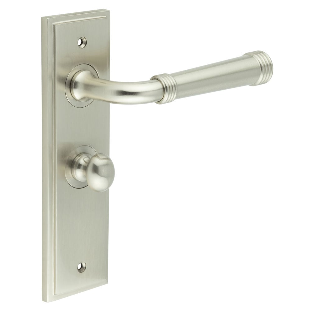 Burlington Highgate Door Handle Bathroom Backplate & Turn & Release 80 by Burlington By Frelan