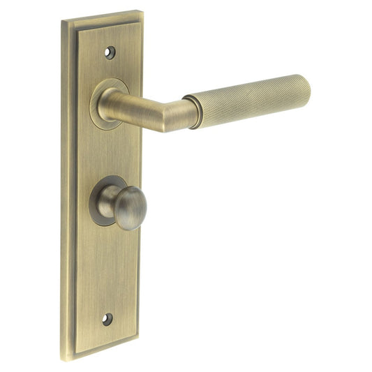 Burlington Piccadilly Door Handles Bathroom Backplate & Turn & Release 80 by Burlington By Frelan