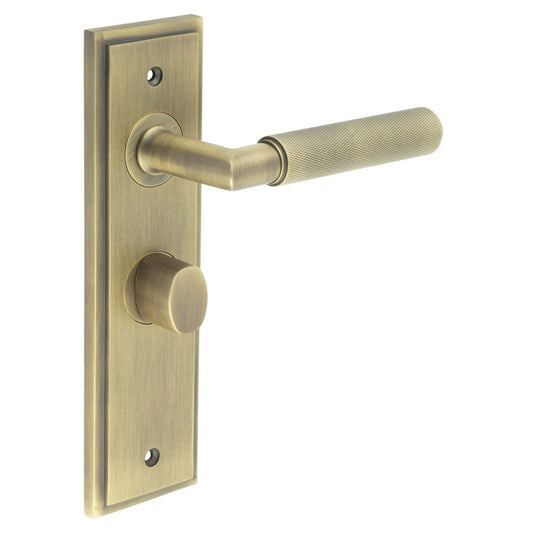 Burlington Piccadilly Door Handle Bathroom Backplate & Turn & Release 81 by Burlington By Frelan