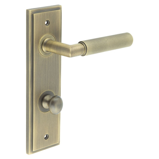 Burlington Piccadilly Door Handles Din Bathroom Backplate & Turn & Release 80 by Burlington By Frelan