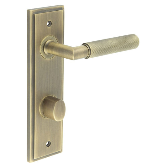 Burlington Piccadilly Door Handle Din Bathroom Backplate & Turn & Release 81 by Burlington By Frelan