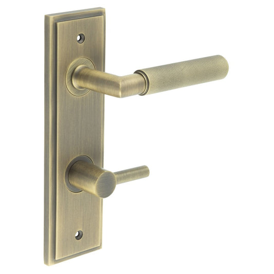 Burlington Piccadilly Door Handles Din Bathroom Backplate & Turn & Release 82 by Burlington By Frelan