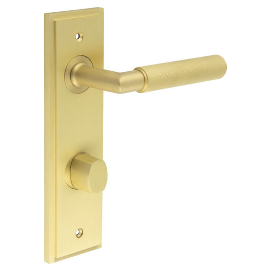 Burlington Piccadilly Door Handle Bathroom Din Backplate & Turn & Release 81 by Burlington By Frelan