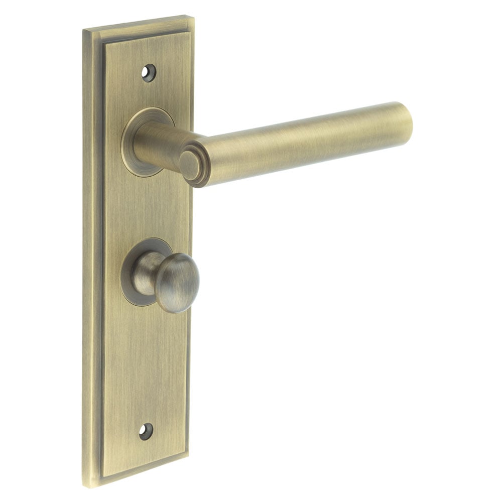 Burlington Richmond Door Handles Bathroom Backplate & Turn & Release 80 by Burlington By Frelan