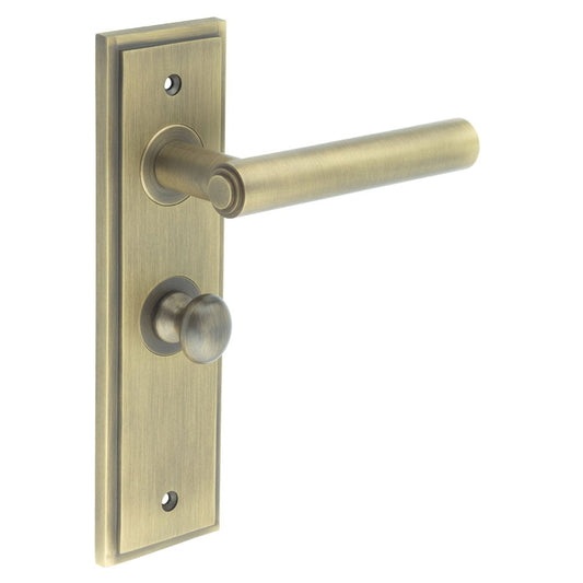Burlington Richmond Door Handles Bathroom Backplate & Turn & Release 80 by Burlington By Frelan