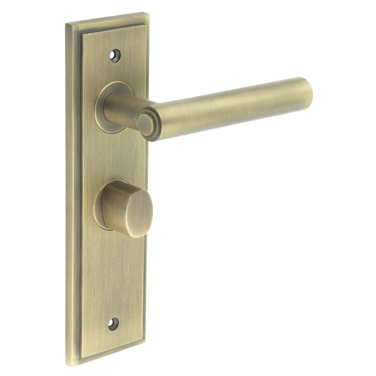 Burlington Richmond Door Handles Bathroom Backplate & Turn & Release 81 by Burlington By Frelan