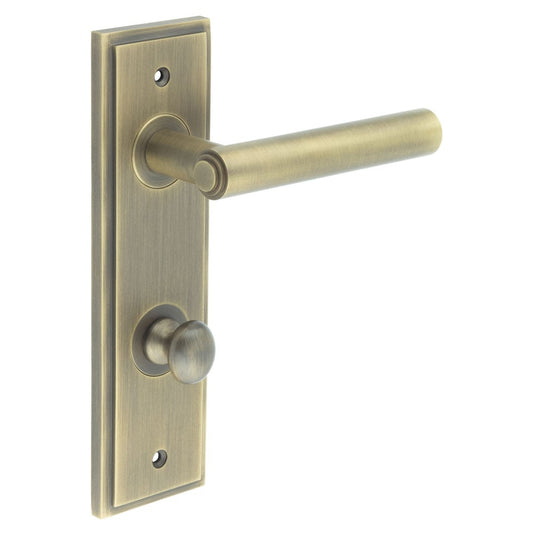 Burlington Richmond Door Handles Din Bathroom Backplate & Turn & Release 80 by Burlington By Frelan