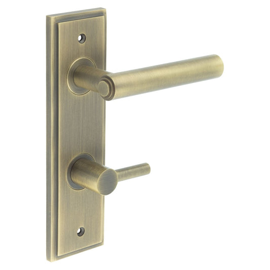 Burlington Richmond Door Handles Din Bathroom Backplate & Turn & Release 82 by Burlington By Frelan