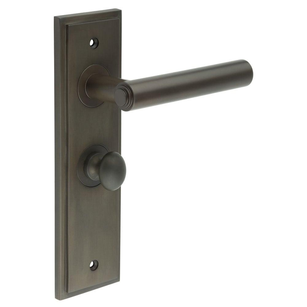 Burlington Richmond Door Handles Bathroom Backplate & Turn & Release 80 by Burlington By Frelan