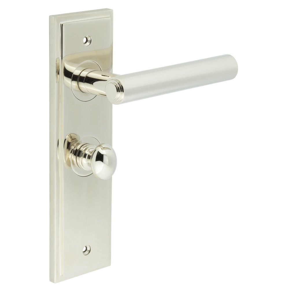 Burlington Richmond Door Handles Bathroom Backplate & Turn & Release 80 by Burlington By Frelan