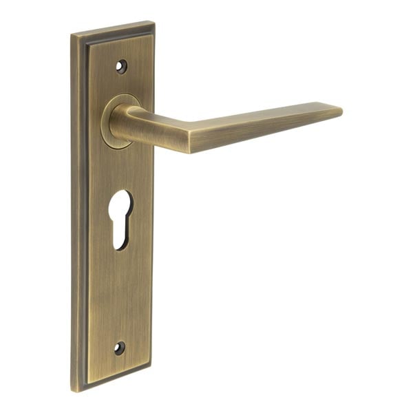 Burlington Mayfair Door Handle Euro Backplate by Burlington By Frelan