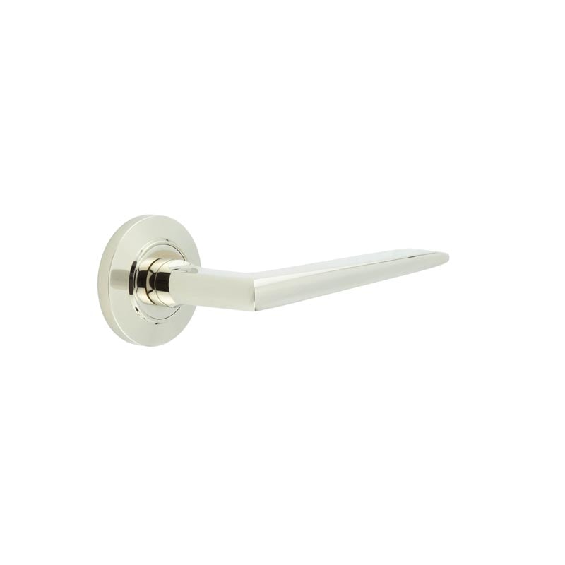 Burlington Mayfair Door Handles On Chamfered Rose by Burlington By Frelan