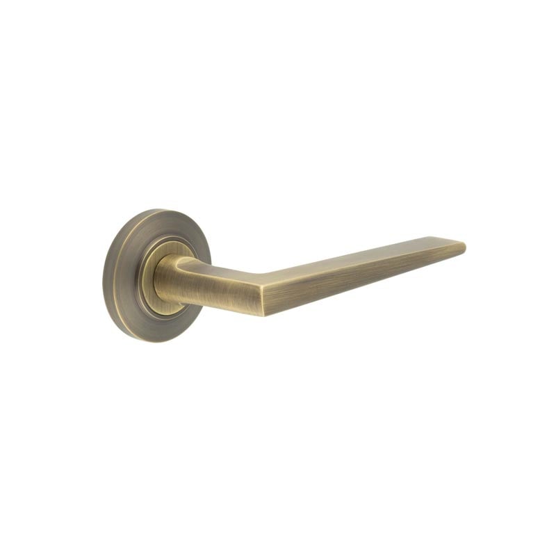 Burlington Mayfair Door Handles On Chamfered Rose by Burlington By Frelan