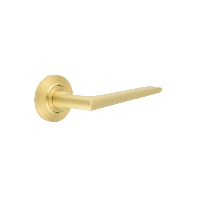 Burlington Mayfair Door Handles On Chamfered Rose by Burlington By Frelan