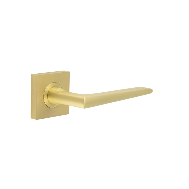 Burlington Mayfair Door Handles On Square Plain Rose by Burlington By Frelan