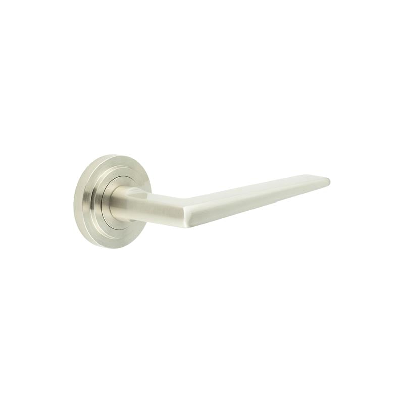 Burlington Mayfair Door Handles On Stepped Rose by Burlington By Frelan