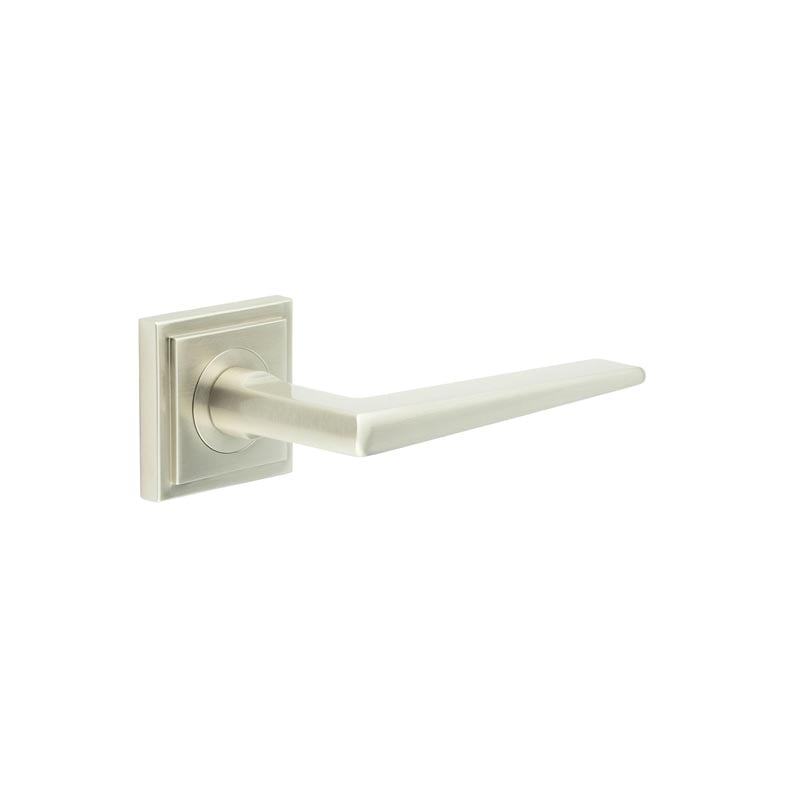 Burlington Mayfair Door Handles On Square Stepped Rose by Burlington By Frelan