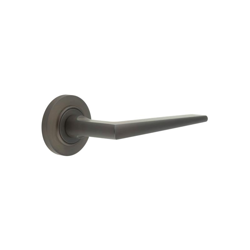 Burlington Mayfair Door Handles On Chamfered Rose by Burlington By Frelan