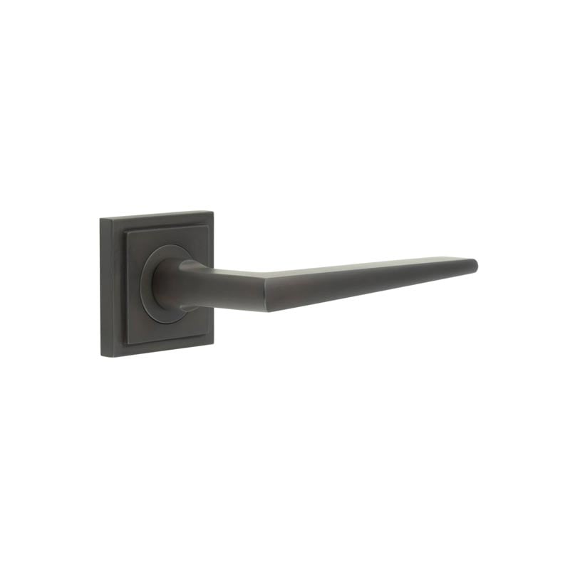 Burlington Mayfair Door Handles On Square Stepped Rose by Burlington By Frelan