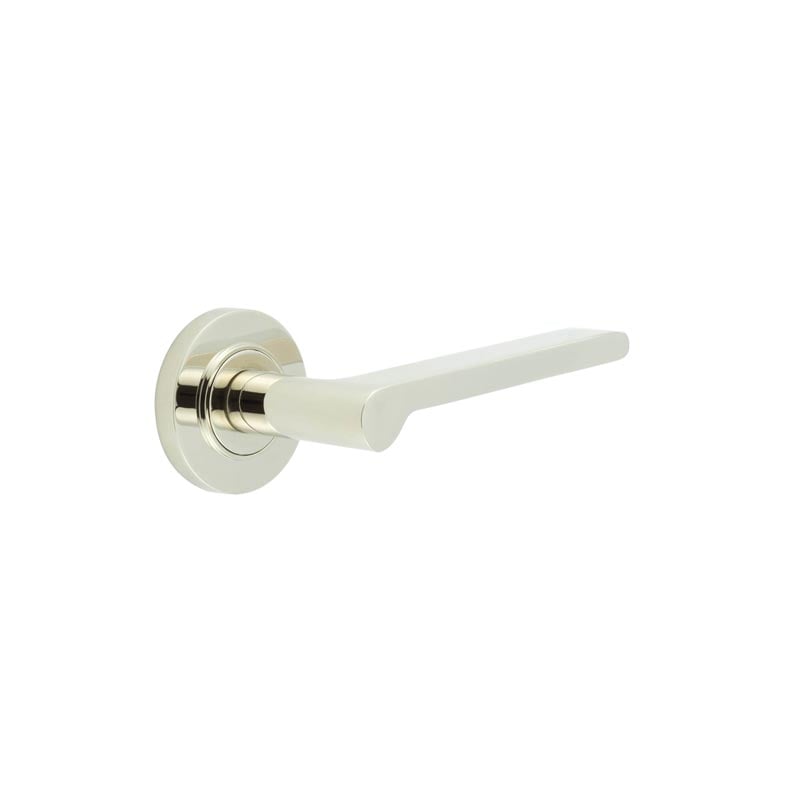 Burlington Fitzrovia Door Handles On Plain Rose by Burlington By Frelan