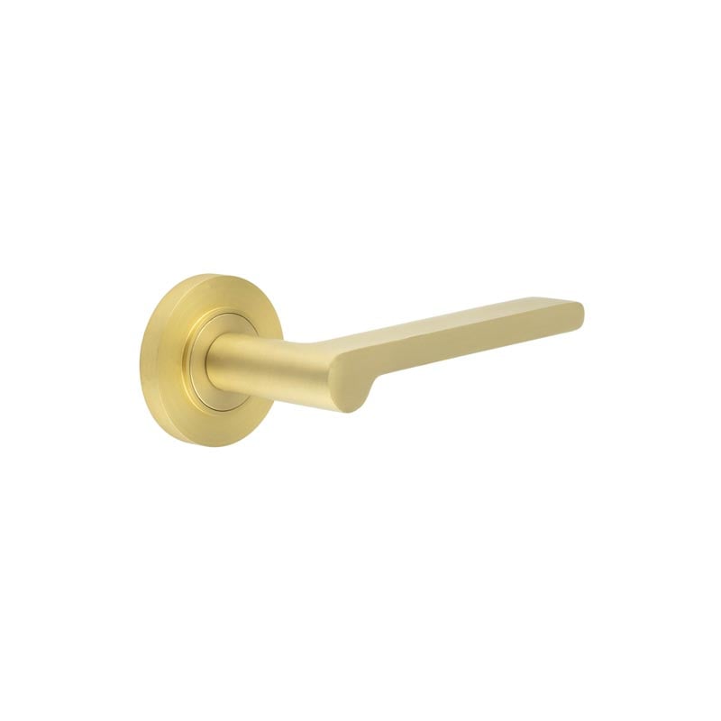 Burlington Fitzrovia Door Handles On Plain Rose by Burlington By Frelan