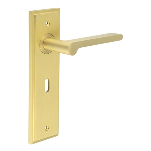 Burlington Fitzrovia Door Handles Lock Backplate by Burlington By Frelan