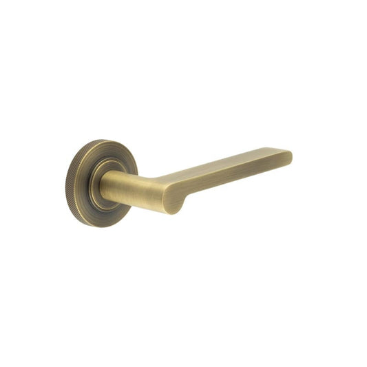 Burlington Fitzrovia Door Handles On Knurled Rose by Burlington By Frelan