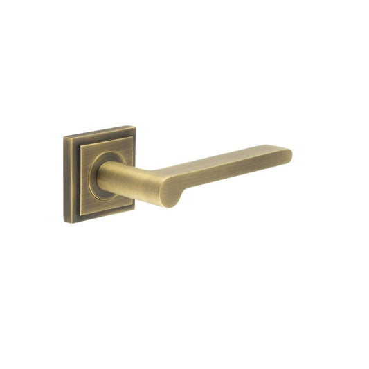 Burlington Fitzrovia Door Handles On Square Stepped Rose by Burlington By Frelan