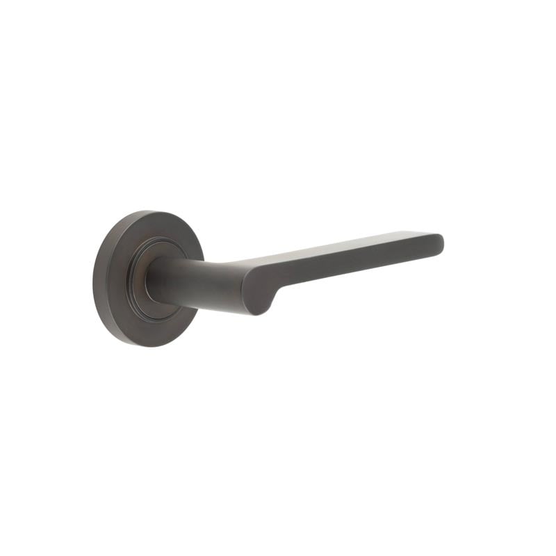 Burlington Fitzrovia Door Handles On Plain Rose by Burlington By Frelan