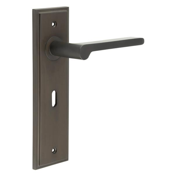 Burlington Fitzrovia Door Handles Lock Backplate by Burlington By Frelan