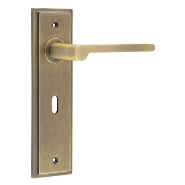 Burlington Fitzrovia Door Handles Lock Backplate by Burlington By Frelan