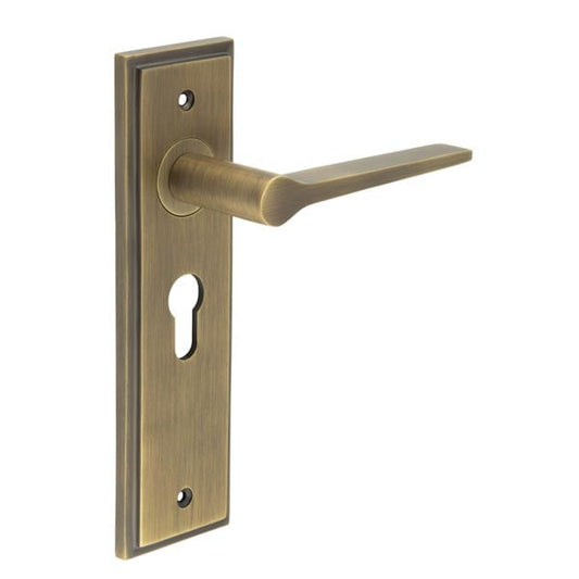 Burlington Knightbridge Door Handles Euro Backplate by Burlington By Frelan