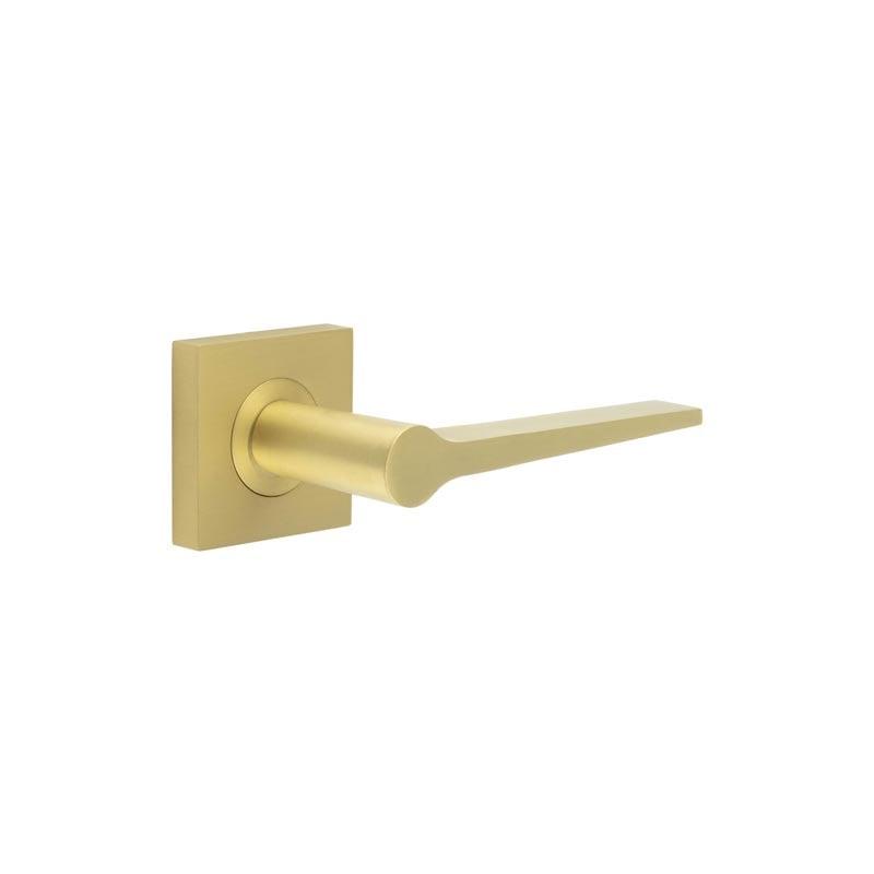 Burlington Knightsbridge Door Handles On Square Plain Rose by Burlington By Frelan