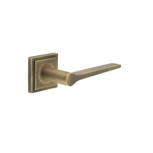 Burlington Knightsbridge Door Handles On Square Stepped Rose by Burlington By Frelan