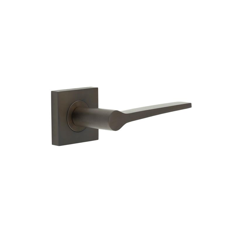 Burlington Knightsbridge Door Handles On Square Plain Rose by Burlington By Frelan