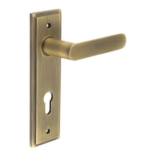 Burlington Kensington Door Handle Din Euro Backplate by Burlington By Frelan