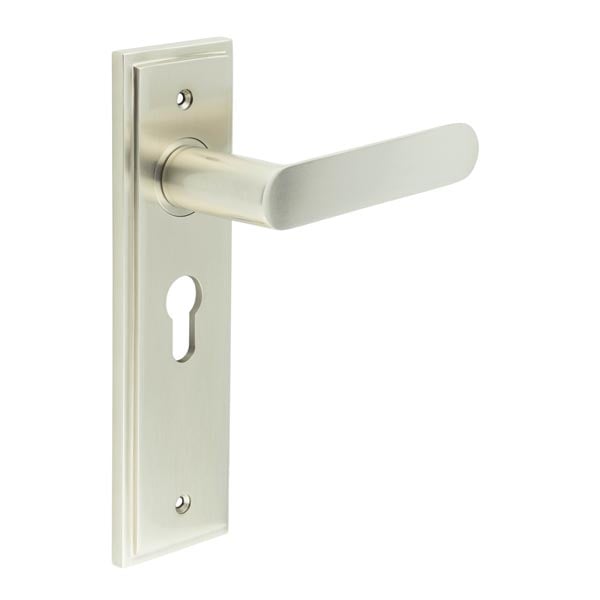Burlington Kensington Door Handle Euro Backplate by Burlington By Frelan