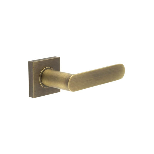 Burlington Kensington Door Handles On Square Plain Rose by Burlington By Frelan
