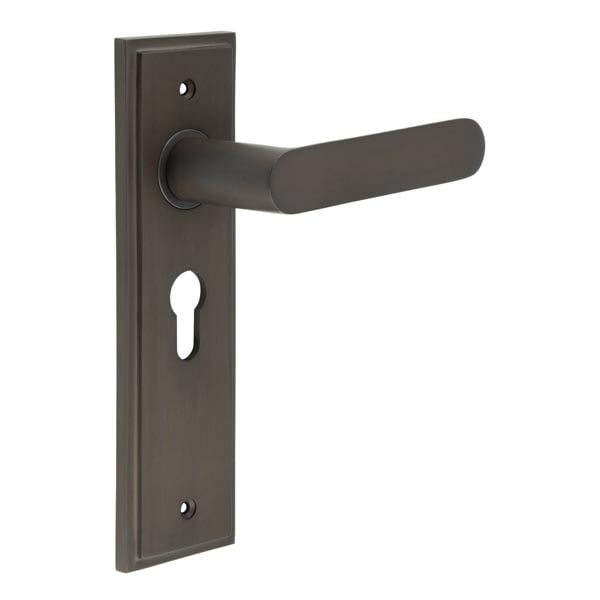 Burlington Kensington Door Handle Euro Backplate by Burlington By Frelan
