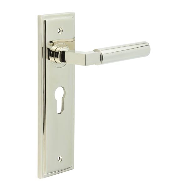Burlington Westminster Door Handle Euro Backplate by Burlington By Frelan