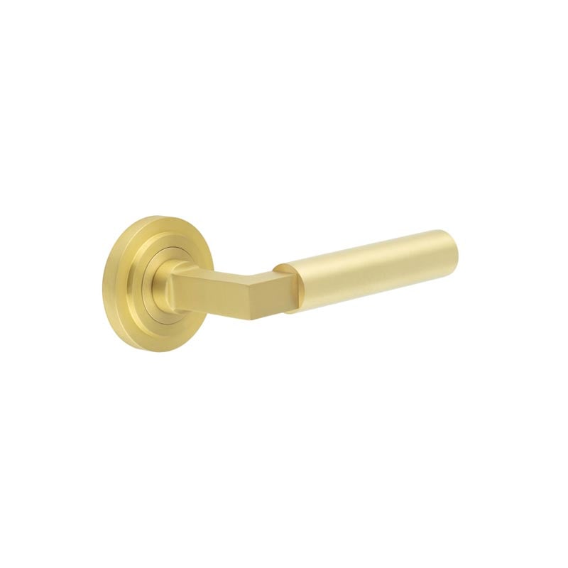 Burlington Westminster Door Handles On Stepped Rose by Burlington By Frelan