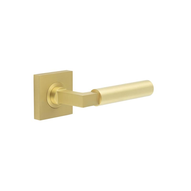 Burlington Westminster Door Handles On Square Plain Rose by Burlington By Frelan