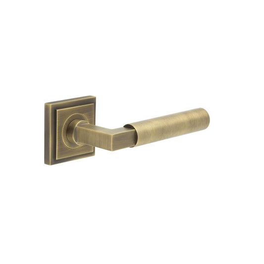 Burlington Westminster Door Handles On Square Stepped Rose by Burlington By Frelan