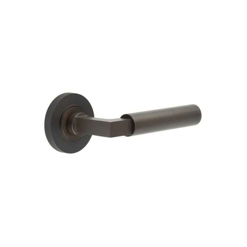 Burlington Westminster Door Handles On Knurled Rose by Burlington By Frelan