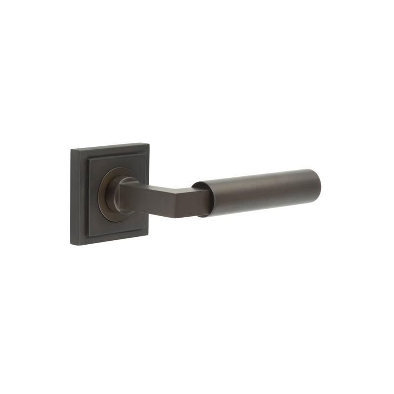Burlington Westminster Door Handles On Square Stepped Rose by Burlington By Frelan