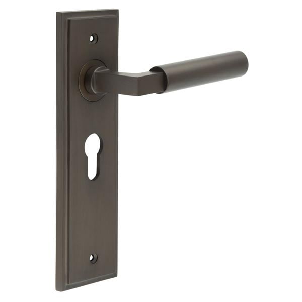 Burlington Westminster Door Handle Euro Backplate by Burlington By Frelan