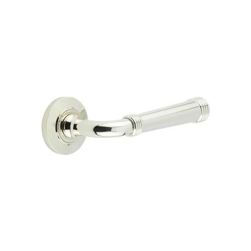 Burlington Highgate Door Handles On Chamfered Rose by Burlington By Frelan
