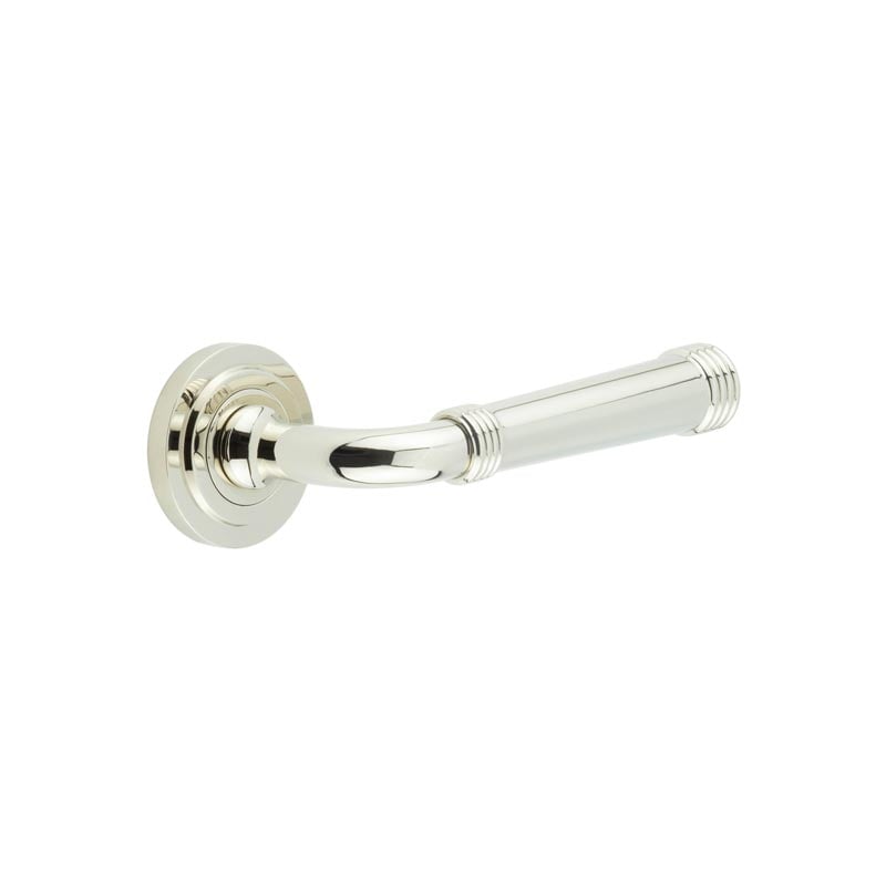 Burlington Highgate Door Handles On Stepped Rose by Burlington By Frelan