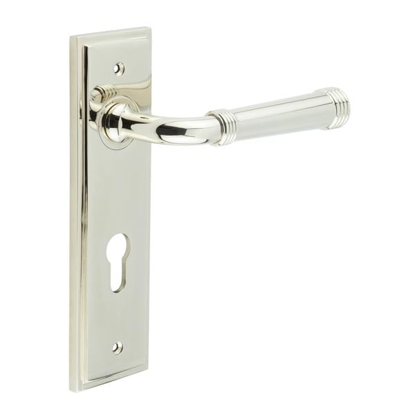 Burlington Highgate Door Handle Din Euro Backplate by Burlington By Frelan